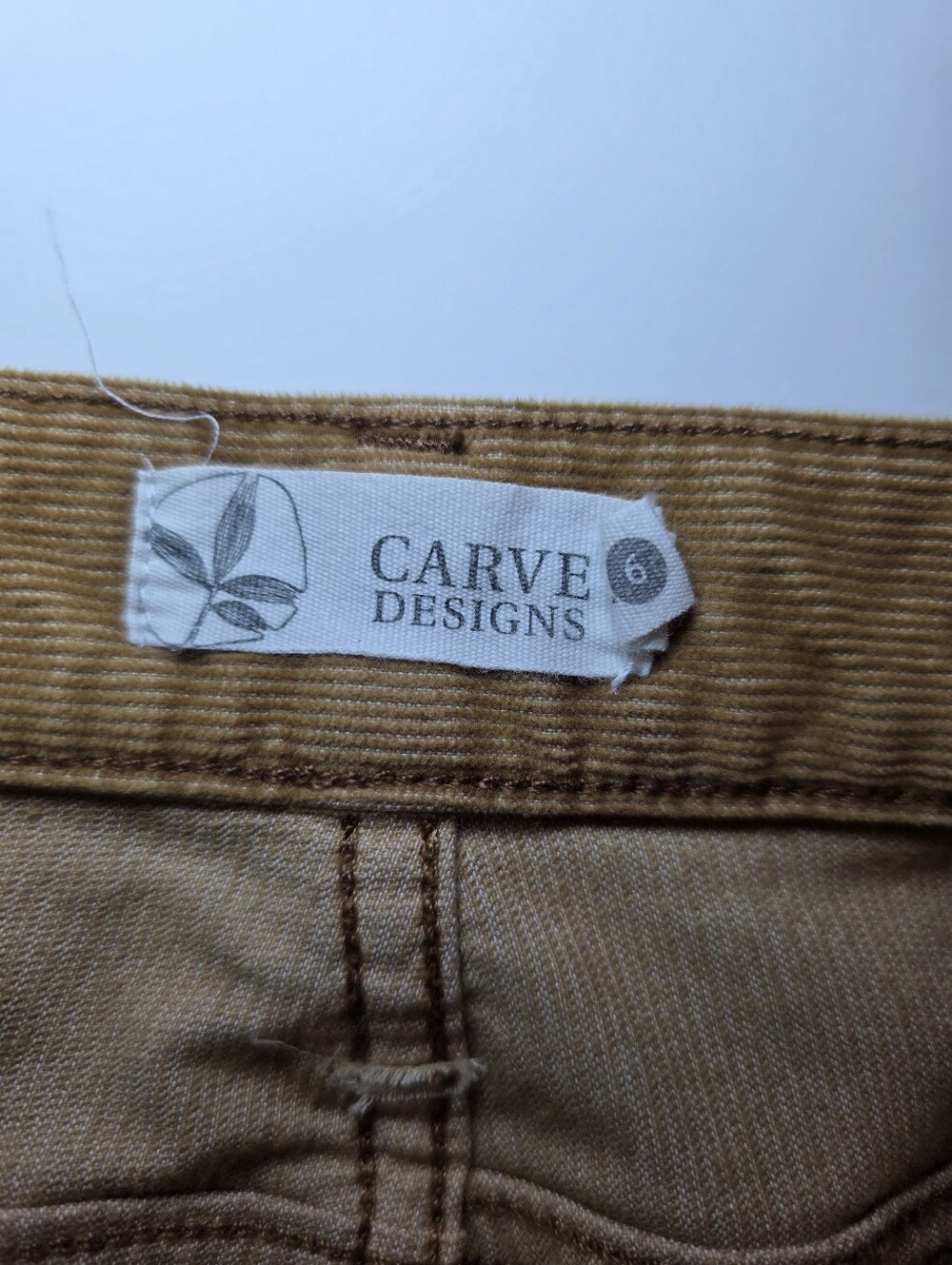 Carve Designs Corduroy Tan Shorts 4” - Picture 5 of 6
